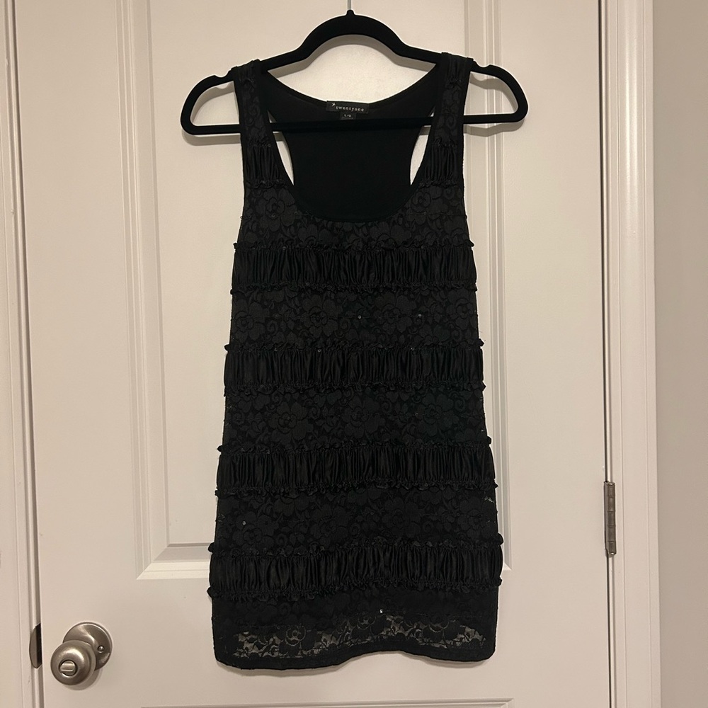 Forever 21 Lace & Sequin Tank Top